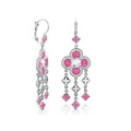 Lauren G. Adams Floral Knights Chandelier Earrings (Hot Pink/Silver)